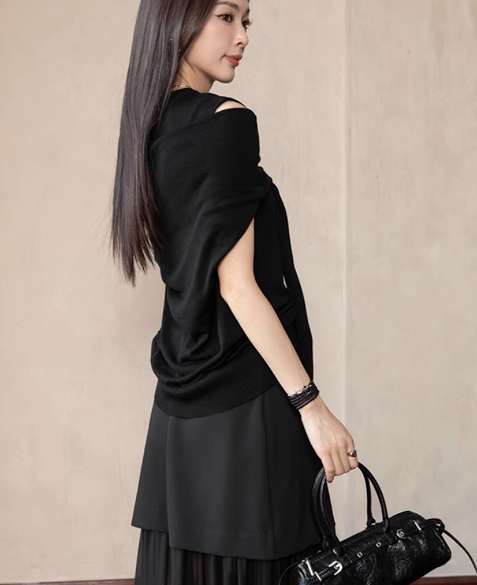 フェイクロングスリーブサマーニット