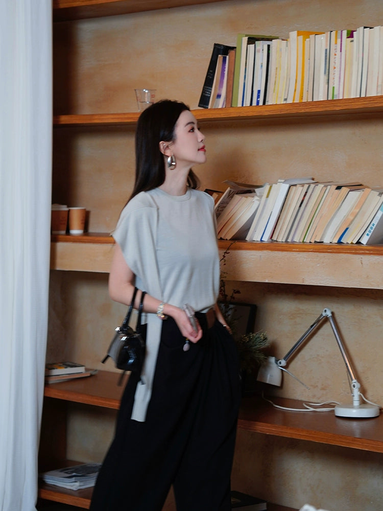フェイクロングスリーブサマーニット