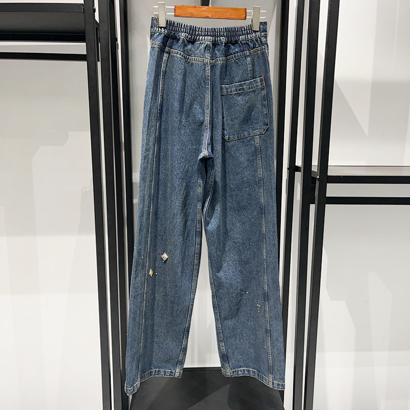 チャームルーズストレートデニムパンツ (即納品)