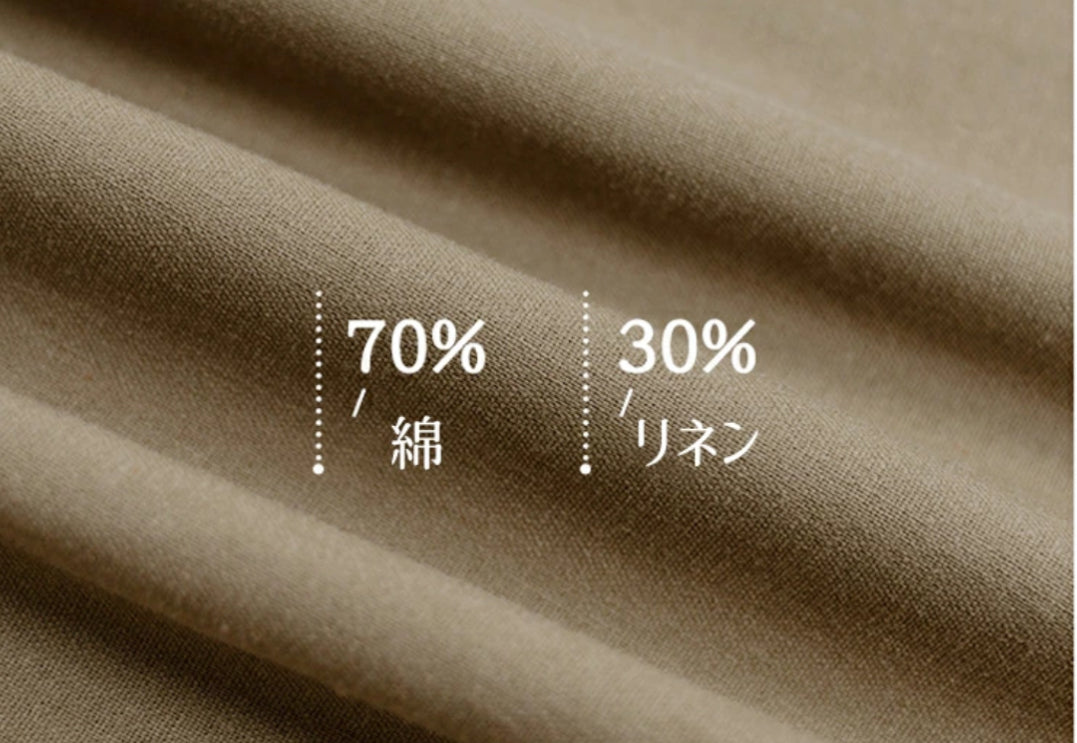 コットンリネンウエスト巻きスカート