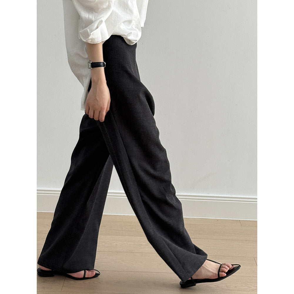 ウエストリボンドレープ巻きパンツ