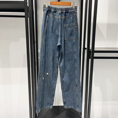 チャームルーズストレートデニムパンツ (即納品)