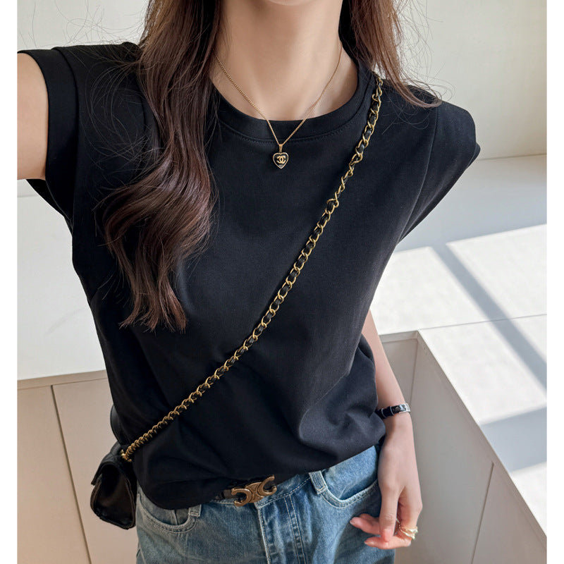 クルーネックフレンチスリーブTシャツ