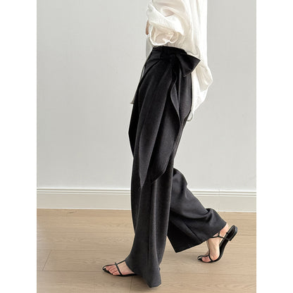 ウエストリボンドレープ巻きパンツ