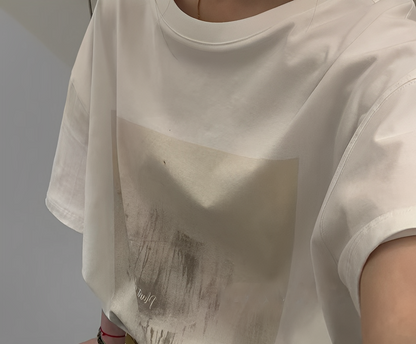 ウォッシュプリントオーバーサイズTシャツ